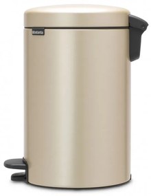 Κάδος με πεντάλ Brabantia NewIcon 1003201, 12 l, Ομαλό κλείσιμο, Αντιολισθητική βάση, Μεταλλικό χρυσό