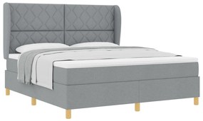 vidaXL Κρεβάτι Box Spring με Στρώμα Ανοιχτό Γκρι 180x200 εκ. Υφάσματος