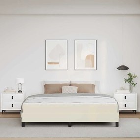vidaXL Σκελετός Κρεβατιού με στρώμα Κρεμ 180 x 200 cm ύφασμα