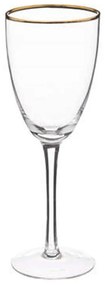 Ποτήρι Κρασιού (Σετ 6Τμχ) 07.194935 300ml Clear-Gold Glass