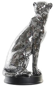 Διακοσμητική Φιγούρα DKD Home Decor Ασημί Λεοπαρδαλί Ρητίνη (19,5 x 16 x 31,5 cm)