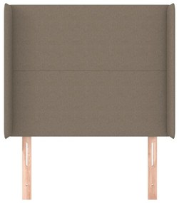 Κεφαλάρι με Πτερύγια Taupe 93x16x118/128 εκ. Υφασμάτινο - Μπεζ-Γκρι