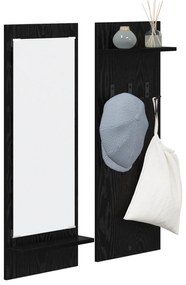 vidaXL Τοίχου Κρεμάστρα Μαύρη Δρυς 70 x 10 x 90 εκ. Επεξεργασμένο ξύλο