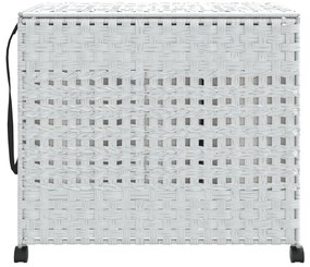 vidaXL Καλάθι Άπλυτων με Τροχούς Λευκό 66x35x60 εκ. από Ρατάν