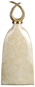 Βάζο 24 x 13 x 64 cm Κρυστάλλινο Χρυσό Μέταλλο Λευκό