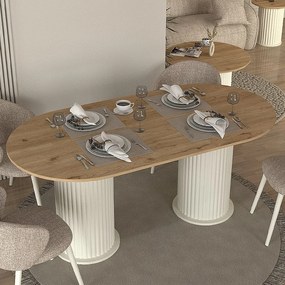 Megapap Τραπέζι Bohema Ivory - Sepet Oak
