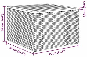 vidaXL Σετ Καναπέ Κήπου με μαξιλάρι 8 pcs Μπεζ Πολυ ράταν