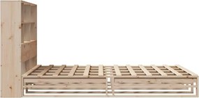 vidaXL Κρεβάτι Βιβλιοθήκη Χωρίς Στρώμα 140x190 εκ Μασίφ Πεύκο