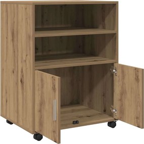 vidaXL Ντουλάπι Τροχήλατο Αρτισιανή Δρυς 60x48x81 εκ. από Επεξ. Ξύλο