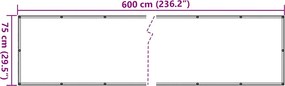 vidaXL Περίφραξη Μπαλκονιού Προστατευτική Ανθρακί 600x75 εκ. από PVC