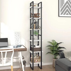 vidaXL Βιβλιοθήκη με 6 Ράφια Λευκή 40 x 30 x 210 εκ. από Επεξ. Ξύλο