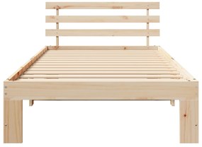 vidaXL Κρεβάτι Ξύλου Πεύκου Φυσικό Ξύλο 75 x 190 cm Κρεβάτι Ορθογώνιο