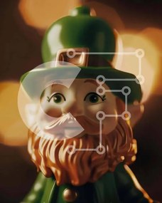 Intra Συλλεκτικό Ξύλινο Παζλ Plywood 4mm - Ειδώλιο Leprechaun για την Ημέρα του Αγίου Πατρικίου Σε Ξύλινο Κουτί - Διαστάσεις: 10x10 cm – 25 κομμάτια