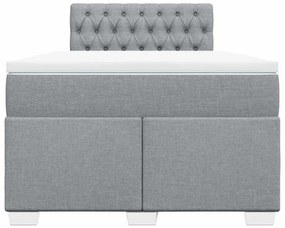 vidaXL Κρεβάτι Boxspring με Στρώμα Ανοιχτό Γκρι 120x190 εκ. Υφασμάτινο
