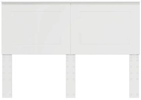 vidaXL Κεφαλάρι Γυαλιστερό Λευκό 150 cm Επεξεργασμένο ξύλο