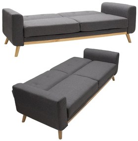 Καναπές - Kρεβάτι Carmelo Ύφασμα Ανθρακί 214x80x86 εκ. 214x80x86 εκ.
