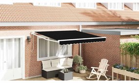 vidaXL Αυτόματη Ανασυρόμενη Τέντα Μαύρη 300x250 cm