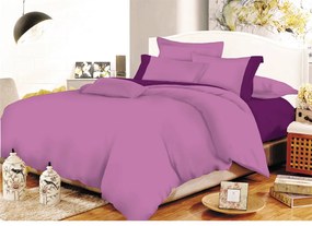 Παπλωματοθήκη ΚΟΜΒΟΣ Cotton Line Lilac-Mauve Μονόχρωμη με Φάσα Διπλή 200x240