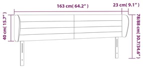 Κεφαλάρι με Πτερύγια Μαύρο 163x23x78/88 εκ. Βελούδινο 3117340