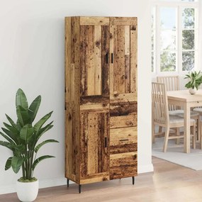 vidaXL Highboard με συρτάρι 2 pcs Παλιό Ξύλο Επεξεργασμένο ξύλο