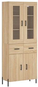 vidaXL Ντουλάπι Sonoma δρυς 69,5 x 34 x 180 εκ. από Επεξεργασμένο Ξύλο