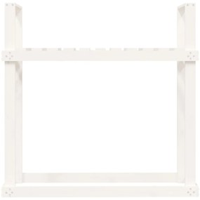 vidaXL Ραφιέρα Καυσόξυλων Λευκή 110x35x108,5 εκ. από Μασίφ Ξύλο Πεύκου