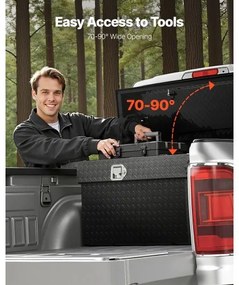 VEVOR Crossover Tool Box 72x20x14 In Heavy Duty Aluminum Toolbox for Truck Bed