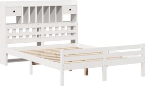 vidaXL Κρεβάτι Βιβλιοθήκη Χωρίς Στρώμα 140x200 εκ Μασίφ Ξύλο Πεύκο
