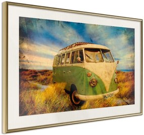 Αφίσα - Hippie Van I - 30x20 - Χρυσό - Με πασπαρτού