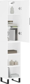 vidaXL Ντουλάπι Λευκό 34,5 x 34 x 180 εκ. από Επεξεργασμένο Ξύλο