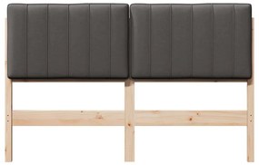 vidaXL Ταπετσαρισμένο κεφαλάρι με κεφαλάρι Καφέ και Σκούρο Γκρι 140 cm