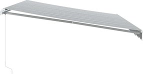 vidaXL Τέντα Πτυσσόμενη Χειροκίνητη με LED Ανθρακί / Λευκή 500x350 εκ.
