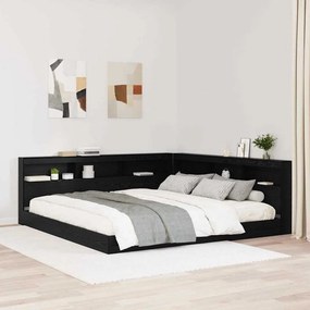 vidaXL Κεφαλάρι Αποθήκης με ράφι Μαύρη Οξυά 180 cm Επεξεργασμένο ξύλο