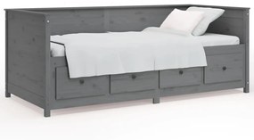 vidaXL Καναπές Κρεβάτι Γκρι 90 x 190 εκ. από Μασίφ Ξύλο Πεύκου