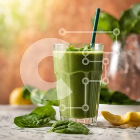 Intra Συλλεκτικό Ξύλινο Παζλ Plywood  4mm - Πράσινο Smoothie με φέτες λεμονιού Σε Ξύλινο Κουτί - Διαστάσεις: 10x10 cm – 25 κομμάτια