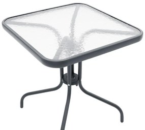 Σετ κήπου - Τραπεζαρία Watson - Tade 3 τεμ. μέταλλο - γυαλί ανθρακί 70x70x70 εκ. 70x70x70 εκ.