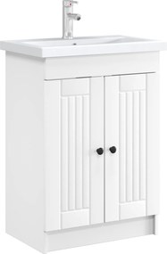 vidaXL Ντουλάπι κάτω από τον νιπτήρα Λευκό 56 x 37,5 x 81 εκ