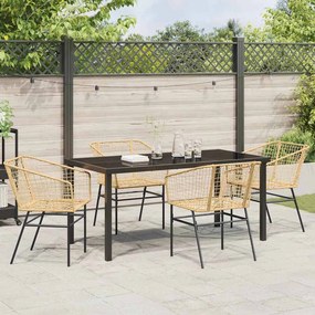 vidaXL Σέτ φαγητού για κήπο 5 pcs Καφέ συνθετικό ρατάν