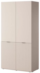 Ντουλάπα Δίφυλλη Sandbox 101x51x200cm Beige Δίφυλλη Μελαμίνη,Mdf