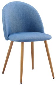 ΕΜ762,3 BELLA Καρέκλα Tραπεζαρίας, Μέταλλο Βαφή Φυσικό, Ύφασμα Απόχρωση Light Blue Φυσικό/Μπλε,  Μέταλλο/Ύφασμα, , 4 Τεμάχια