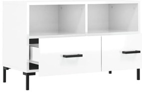 vidaXL Έπιπλο Τηλεόρασης Γυαλ. Λευκό 80x36x50 εκ. Επεξεργασμένο Ξύλο