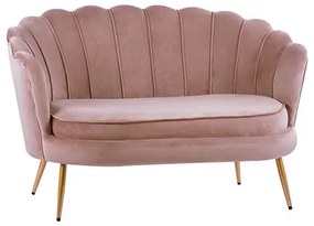ΚΑΝΑΠΕΣ 2ΘΕΣΙΟΣ COQUILLE HM8627.02 ΑΠΟ ΒΕΛΟΥΔΟ ΣΑΠΙΟ ΜΗΛΟ &amp; ΧΡΥΣΑ ΠΟΔΙΑ 130x81x86εκ.