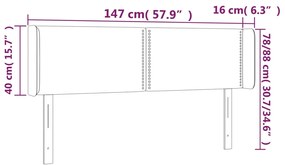Κεφαλάρι με Πτερύγια Σκούρο Γκρι 147x16x78/88 εκ. Βελούδινο 3118677