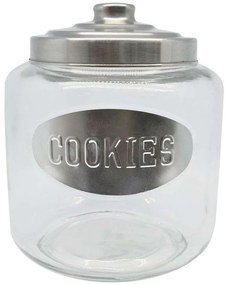 Μπισκοτιέρα Γυάλινη Cookies 800568 3000ml 19x19x19cm Clear Ankor Μέταλλο,Γυαλί