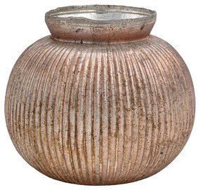 Γυάλινο Βάζο FL1224 Fylliana Μπρονζέ - Ροζ Φ20x17 εκ. 20x20x17 εκ.