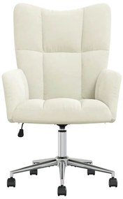 vidaXL Πολυθρόνα Relax Λευκό Κρεμ Βελούδινη