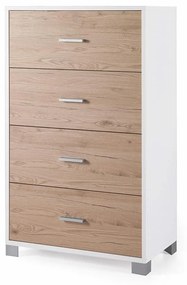 Συρταριέρα Lucilla LUCILLA.BF/RR 70x41x122cm Oak-White Ikone Casa