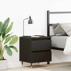 vidaXL Κομοδίνο Μαύρο Δρυς 40x35x50 εκ. Κατασκευασμένο ξύλο