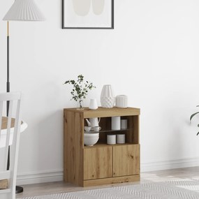 vidaXL Μπουφέ με LED Φώτα από Καρυδιά 60x37x67 εκ