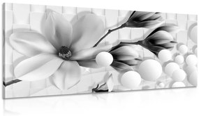 Εικόνα ασπρόμαυρης μανόλιας με αφηρημένα στοιχεία - 100x50